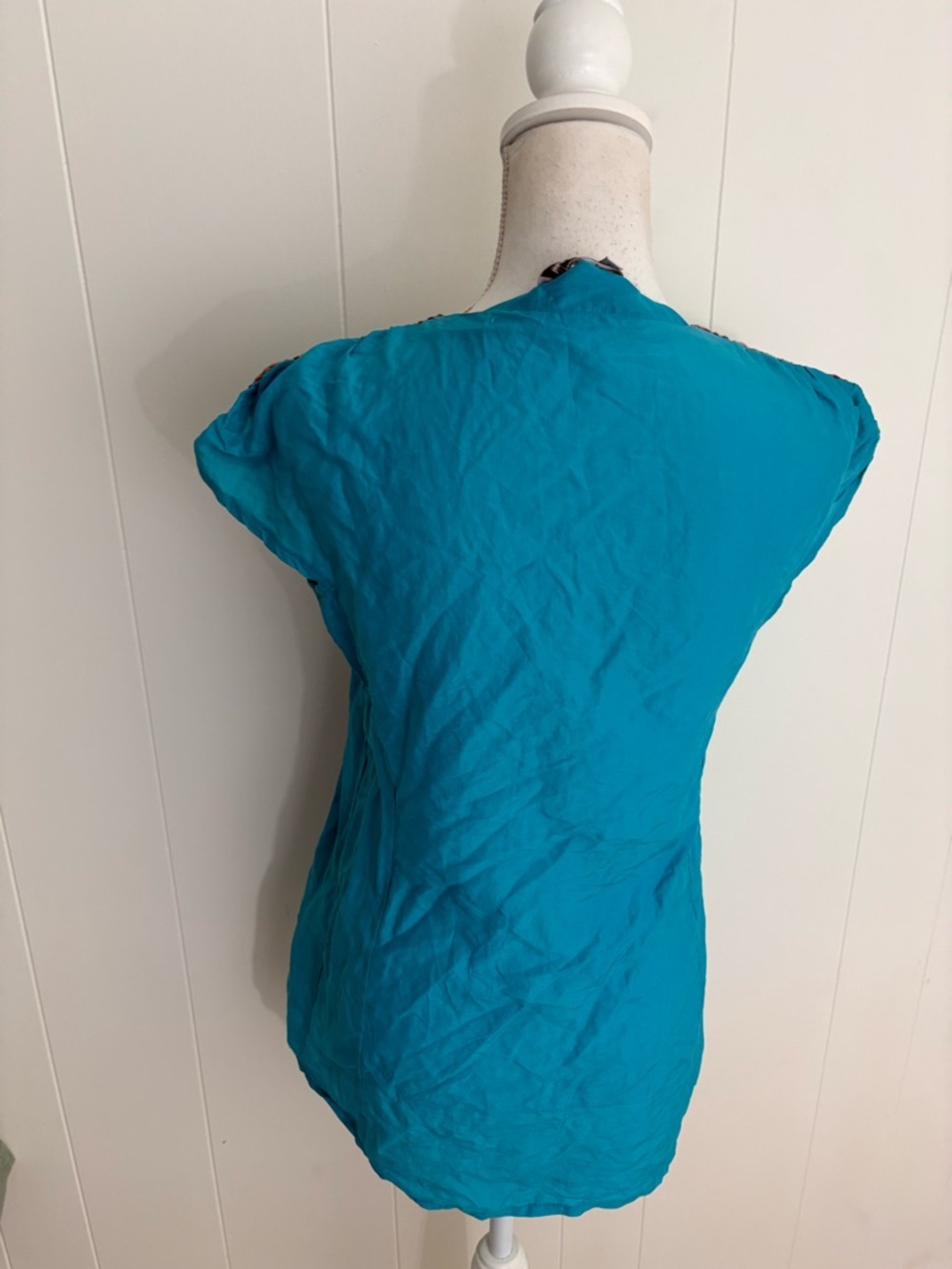 Nanette Lepore Turquoise Embroidered V-Neck Tunic - Picture 5 of 9
